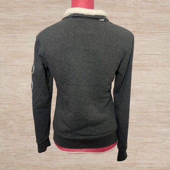 Y2K LOVE Reflex Full Zip Sweatshirt Dark Gray Collared Long Sleeve Women's Large - Picture 3 of 7